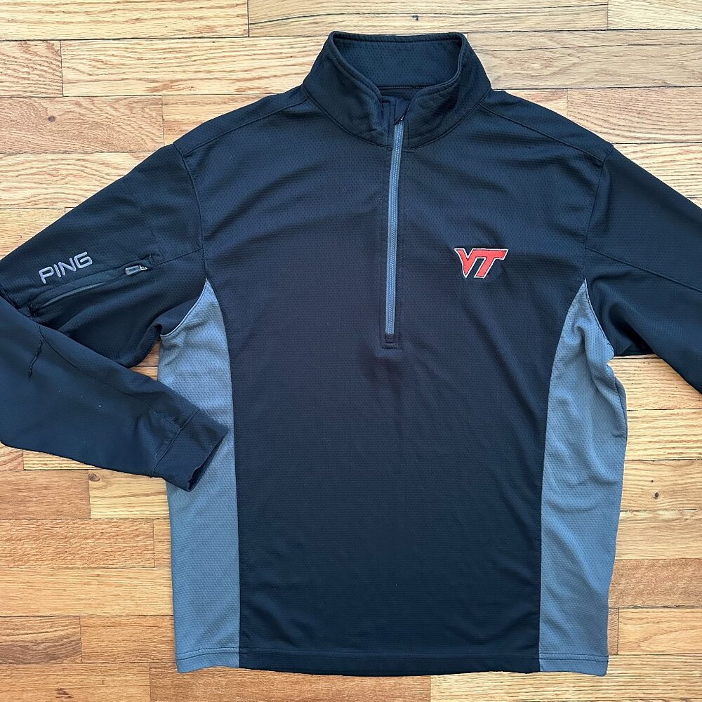 Virginia Tech Hokies PING Men's 1/4 Zip Golf Pullover - EUC, Medium